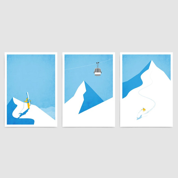 Ski Mountain Trio Prints | Home Office Art Ideas